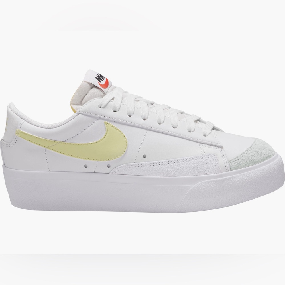 Nike Blazer Low Platform Sneaker Shoes White Lime Orange Black New NWT